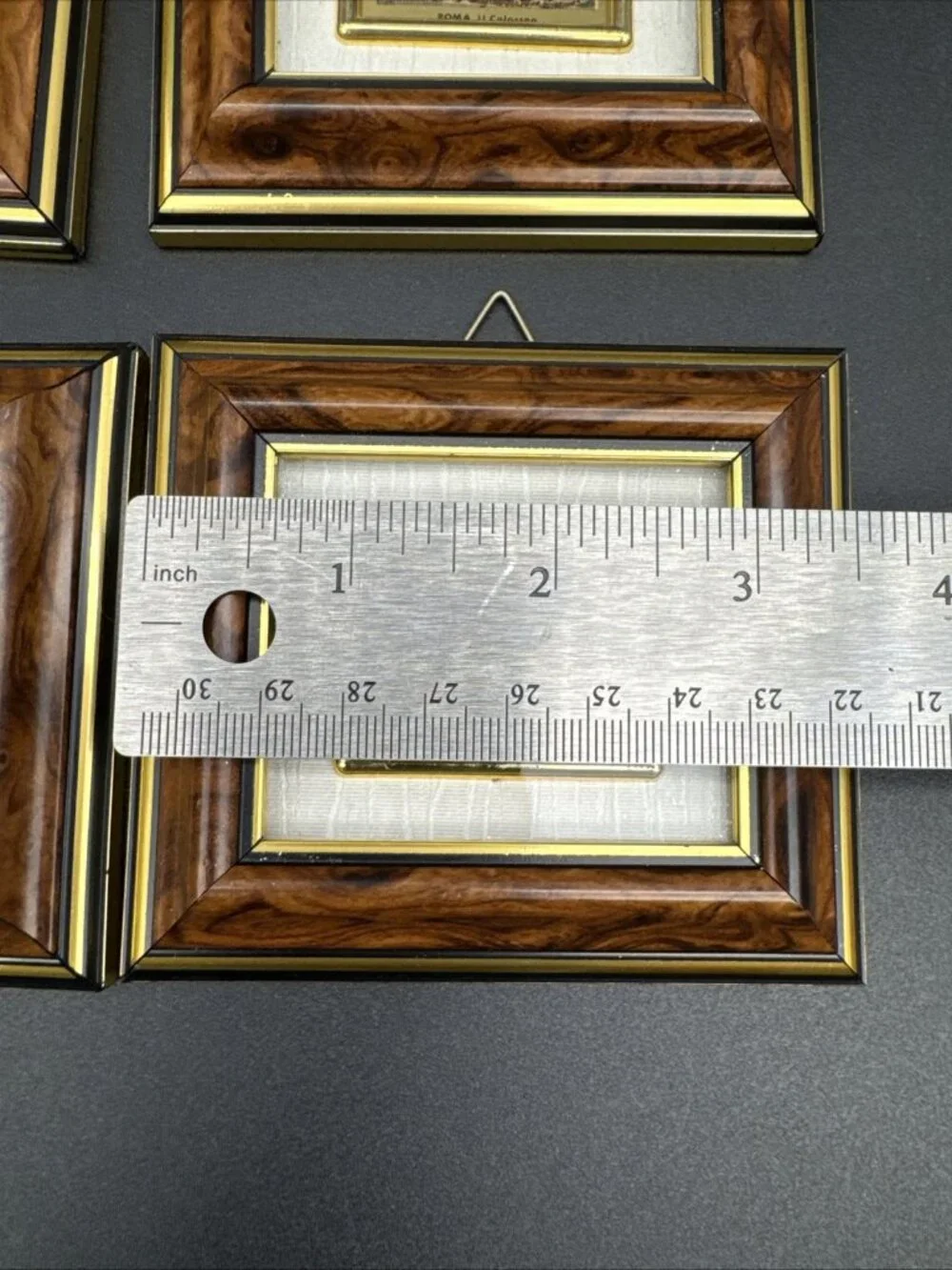 VTG Italy Mini Chromolithograph Framed Rome Set 4 Pietro Roma 3.5x3.5 Wall Art